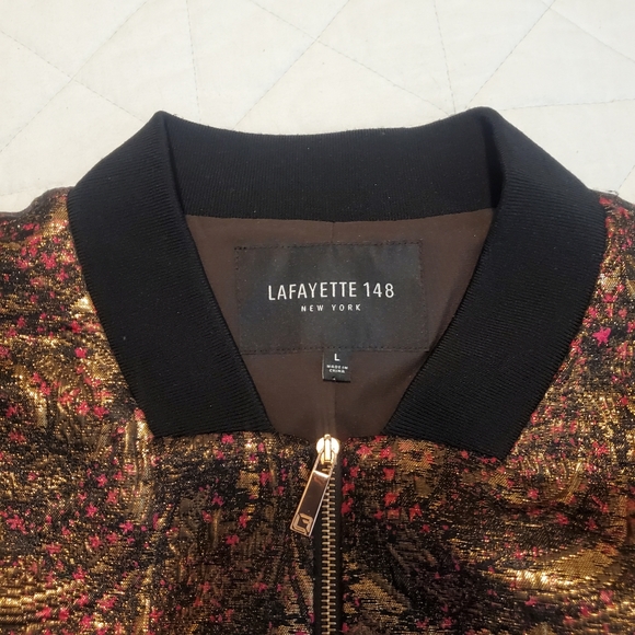 LAFAYETTE 148 Silk blend Printed Evening Jacket! Size Large! - Picture 9 of 9